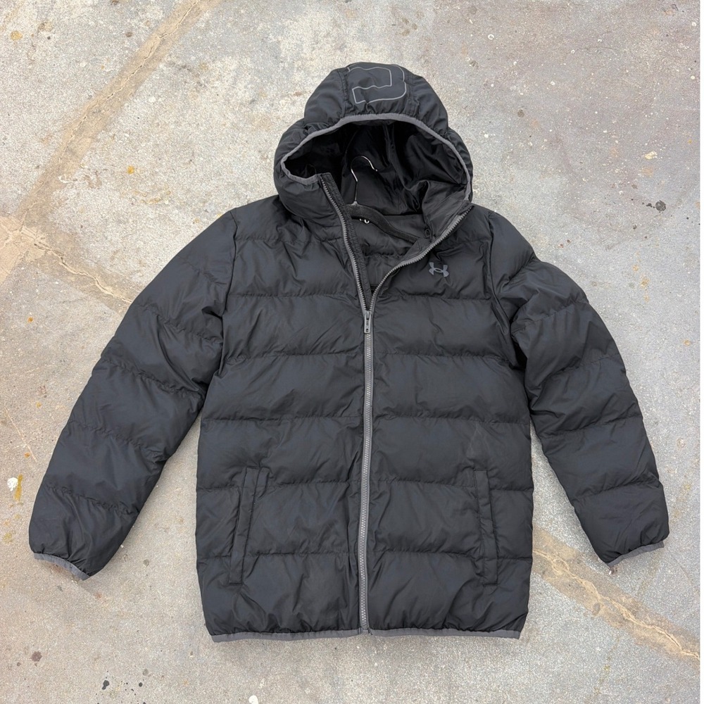 Under Armour Kids‎ YXL Black Puffer Jacket Hooded Full Zip UJFIM07F-001